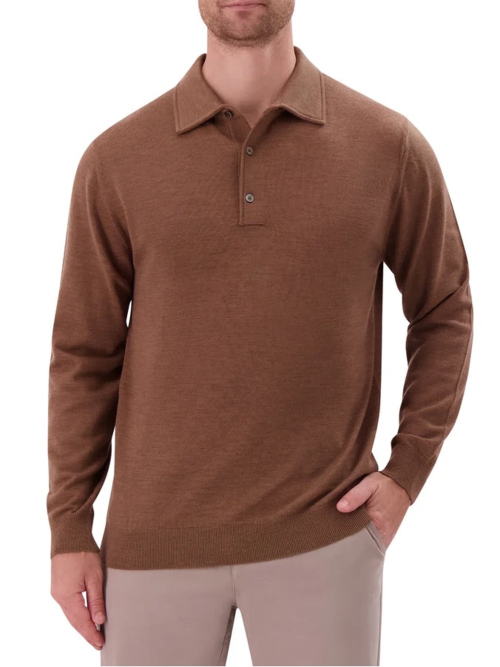 Modern English - Long Sleeve Merino Wool Polo sweater